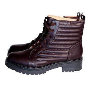 Comfy Life Stride Dark Chocolate Brown Water Resistant Lace-Up Boots Size 8 NWB